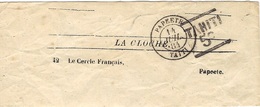 1884- Bande De Journal " LA CLOCHE " Oblit. PAPEETE / TAITI  + TAHITI / 5 C  Pour Tahiti - Brieven En Documenten
