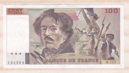 100 Francs Delacroix 1990 Alphabet R 167 N 134369 Billet P/Neuf - 100 F 1978-1995 ''Delacroix''