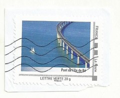 MON TIMBRE  EN LIGNE  PONT DE L'ILE DE RE  OBLITERE    SUR FRAGMENT - Usados