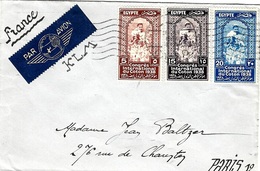 1938- Enveloppe PAR AVION  K L M   DEgypte Affr. Série " Congrès International Du Coton 1938 " - Lettres & Documents