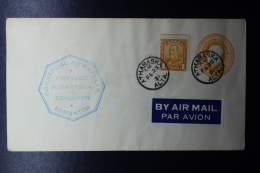 Canada: FFC Athabaska -> Edmonton On Postal Stationary  Commercial Airways 23-2-1931 - Primi Voli