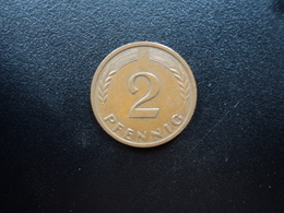 RÉPUBLIQUE FÉDÉRALE ALLEMANDE : 2 PFENNIG   1962 J    KM 106       SUP - 2 Pfennig