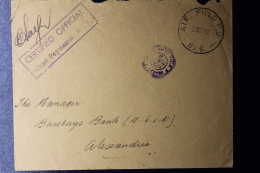 Palestine: 1942 Official Cover Australian Forces P/mk. AIF Field P.O. No 6  Chiefpaymaster Cancel To Alexandria - Palästina