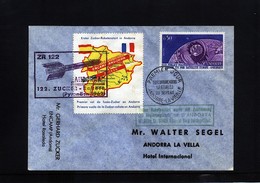 French Andorra 1962 Zucker Rakete Scarce Rocket Cover - Brieven En Documenten