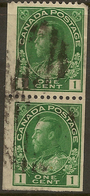 CANADA 1912 1c Coil Pair P12xImperf SG 217 U #ET24 - Rollen