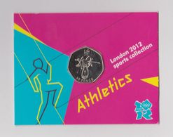 ATHLETICS - 50p Olympic 2012 London Fifty Pence Uncirculated Coin In Folder - 50 Pence