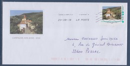 = Campagne Sur Aude 20.08.18 TVP LV 20g. Sur Enveloppe, Visuel Illustration Identique Au Timbre Cadre MonTimbraMoi - Covers & Documents