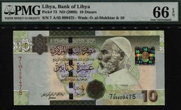 Libye :10 DINARS "OMAR AL-MUKHTAR" PMG 66. UNC - Libyen