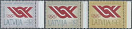 Thematik: Olympische Spiele / Olympic Games: 1992, LATVIA: National OLYMPIC Committee Set Of Three I - Andere & Zonder Classificatie