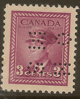 CANADA 1942 3c OHMS Perfin SG O140 HM #IL47 - Perforés