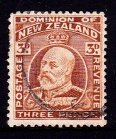 New Zealand 1909 King Edward VII 3d Chestnut Used  SG 389 - - Gebraucht