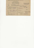 CARTE REPONSE PRISONNIERS DE GUERRE  TAMPON VIOLET DEPOT DE P.GUERRE N° 141- CAMP ST FONS -RHONE - Militärstempel Ab 1900 (ausser Kriegszeiten)