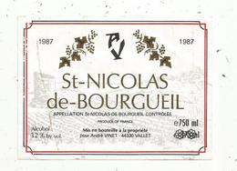 étiquette De Vin, SAINT NICOLAS DE BOURGUEIL , André VINET , 44 , VALLET - Red Wines