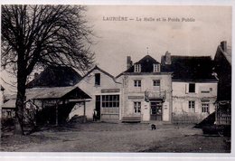 REF 352 :  CPA 87 LAURIERE La Halle Et Le Poids Public Coiffeur Mode - Lauriere