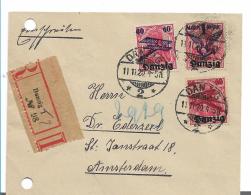 Dzg066 / Danzig, Flugmarken Mi.Nr. 50/52 Auf Einschreiben Nach Amsterdam - Cartas & Documentos
