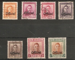 NEW ZEALAND 1947- 1951 OFFICIALS SET SG O152/O158 FINE USED Cat £32 - Service