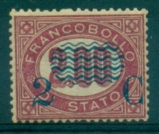 REGNO 1878 SERIVIZIO SOPRASTAMPATI 0,02 C.  SU 2,00 MVVLH - Dienstmarken