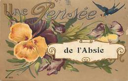 - Deux Sevres - Ref-A854- L Absie - Une Pensee De .. - Souvenir De ..- Fleurs Et Hirondelle - Carte Bon Etat - - L'Absie