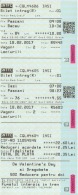Romania CFR Train Ticket Railway Ticket For 2 Trips Intern Trips Used Ticket, Transportation Ticket For 1 Person, Stamp - Europe