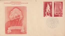 ROMANIAN-SOVIET FRIENDSHIP, PEACE MOVEMENT, SPECIAL COVER, 1949, ROMANIA - Lettres & Documents