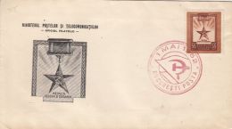 HAMMER AND SICKLE MEDAL, MAY 1ST, SPECIAL COVER, 1952, ROMANIA - Lettres & Documents