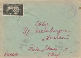 TRADE UNIONS WORLD CONGRESS, STAMP ON COVER, 1953, ROMANIA - Lettres & Documents