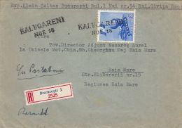 ROMANIAN MILITARY NAVY, SAILOR, DELIVERED BY POST CHASE, STAMP ON REGISTERED COVER, 1958, ROMANIA - Lettres & Documents