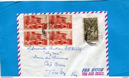 OMarcophilie-Dahomey-lettre>Françe-cad  1957-cad Porto Nove Bel Affranchissement -AOF-N°35 Bloc De 4 +28N° - Storia Postale