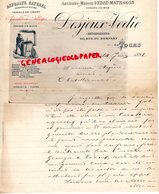 37-- TOURS- FACTURE DESJEUX VEDIE- MATHAGON- ENTREPRENEUR ASPHALTE BITUME- CIMENT-PAVAGE BOIS-30 RUE REMPART-1891 - Ambachten