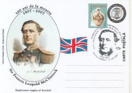 INTERNATIONAL POLAR YEAR, SIR FRANCIS LEOPOLD MCCLINTOCK, EXPLORER, SPECIAL POSTCARD, 2007, ROMANIA - Internationales Polarjahr