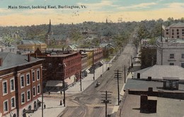 USA - CP 1916 - MAIN STREET LOOKING EAST BURLINGTION Vt TO BORDEAUX  FRANCE /1 - Burlington