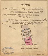 VP13.009 - PARIS - 2 Plans D'Immeubles Situés Rue Olivier Métra N° 41 - Géomètre Mr P. RAMBERT à MEAUX - Otros Planes