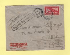 Saigon Central - Cochinchine - 27-4-1935 - Destination France - Saigon Marseille - Storia Postale