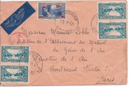 GRAND LIBAN - LETTRE PAR AVION BEYROUTH POUR PARIS 1945 - Storia Postale