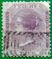 BRITISH INDIA 1860 8p Queen Victoria Used A Light Crease UNWATERMARKED - 1858-79 Kolonie Van De Kroon