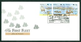 Australia 1987 FDC The First Fleet Sydney Opera Dolphin Sailing Ship Fishing Teneriffe - Storia Postale