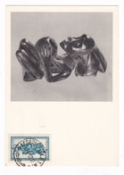 Carte Maximum Pub. Médicale PLASMARINE (oligo-éléments Sels Minéraux), Figurine à Coupe Ba-Luba, Congo Belge 3, 1952 - Otros & Sin Clasificación