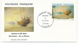 POLYNESIE FRANCAISE - 4 FDC - Peintures Du 20eme Siècle - 22 Dec 1983 - Papeete - FDC