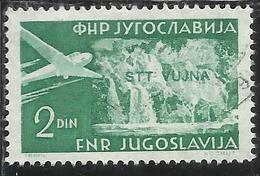 TRIESTE B 1954 POSTA AEREA AIR MAIL ESPERANTO CONGRESS YUGOSLAVIA SOPRASTAMPATO JUGOSLAVIA 2d USATO USED OBLITERE' - Poste Aérienne