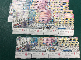 MACAU 1995 -SENATE SQUARE - SET OF 4 IN STRIP OF 4, UM VF - Collections, Lots & Series