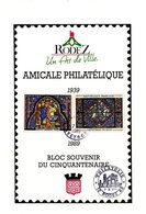 DOCUMENT  RODEZ UN ART DE VILLE  BLOC SOUVENIR DU CINQUANTENAIRE 1839 1989 - Afgestempeld