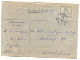 Enveloppe En Franchise Militaire. Suède. Miltärbrev. Avgiftsfritt.  Fältpost. Sverige. 1962. - Military