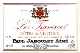 Etiket Etiquette - Vin - Wijn - Cotes Du Ventoux - Les Traverses - Côtes Du Ventoux