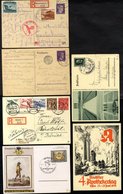 WWII Interesting Group Of Postcards Incl. Hitler RP Cards (3) Plus A Military Band; Good Variety Of Stationery Cards U & - Autres & Non Classés