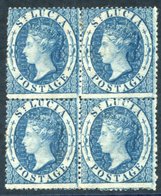 1860 (Dec) Wmk Small Star, Perf 14 To 16, 4d Blue Block Of Four, Unused With Part Or Large Part O.g, Centred To Upper Le - Autres & Non Classés