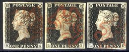 Plate 4 KK, Three Good To Large Margins, Close Cut Right Side, Also LC, Four Good Margins, Small Thin, Plus LD, Good Mar - Other & Unclassified