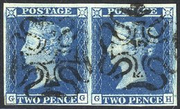 Plate 3 GG-GH Pair With Good To Large Margins, Each Cancelled By The No. 12 In Maltese Cross, Two Upright Strikes. (2) C - Sonstige & Ohne Zuordnung