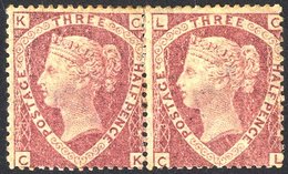 1870 1½d Rose Red Pl.3 CK/CL Horizontal Pair, M Large Part O.g, SG.52. (2) Cat. £1000+ - Sonstige & Ohne Zuordnung