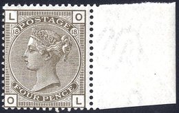 1880 Wmk Imperial Crown 4d Grey-brown Pl.18, Right Side Marginal UM Example, Very Fresh, SG.160. - Sonstige & Ohne Zuordnung