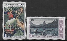 POLYNESIE - 1958 - YVERT N° 3/4 * / MH - CHARNIERE ASSEZ FORTE SUR LE N°4  - COTE = 62 EUR. - Ungebraucht